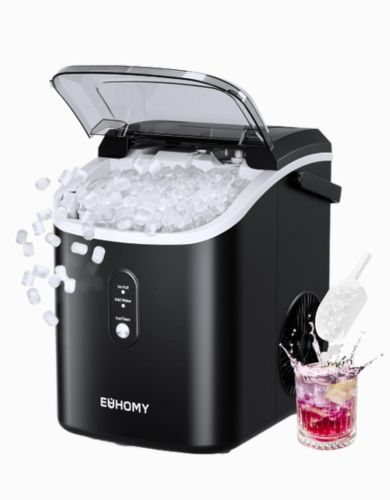 EUHOMY 34 lbs Nugget Ice Maker Countertop with Handle