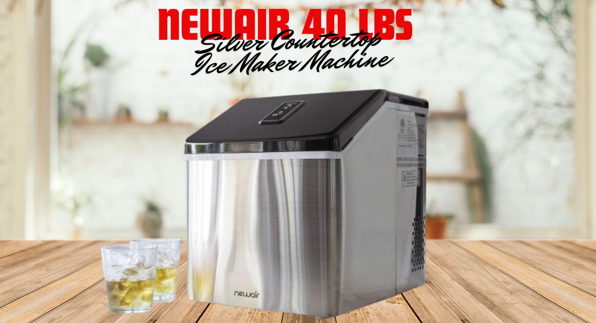 Newair 40 lbs Silver Countertop Ice Maker Machine