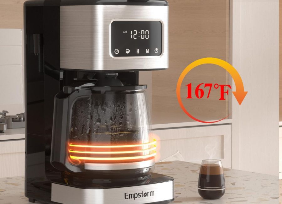 Empstorm 12 Cup Programmable Drip Coffee Maker keep coffee warm