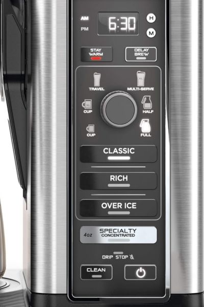 Ninja Specialty Coffee Maker CM401 control panel