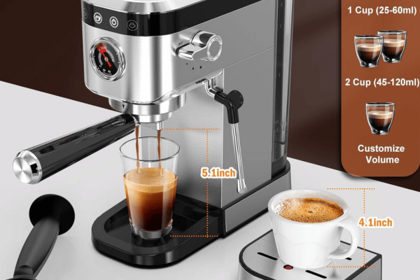 Icuire Espresso Machine Customizable Cup Setting