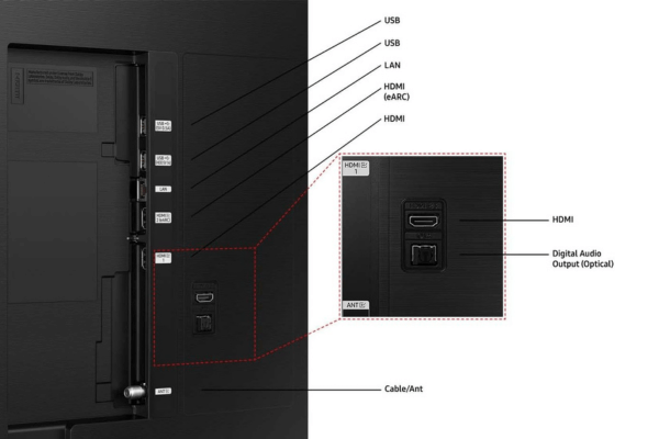 Samsung DU8000 TV connectivity