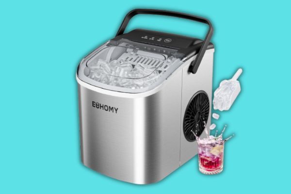 EUHOMY Countertop 26 lbs Ice Maker Machine with Handle