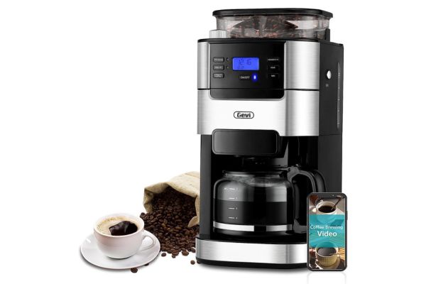 Gevi 10-Cup Drip Coffee Maker with Built-in Grinder